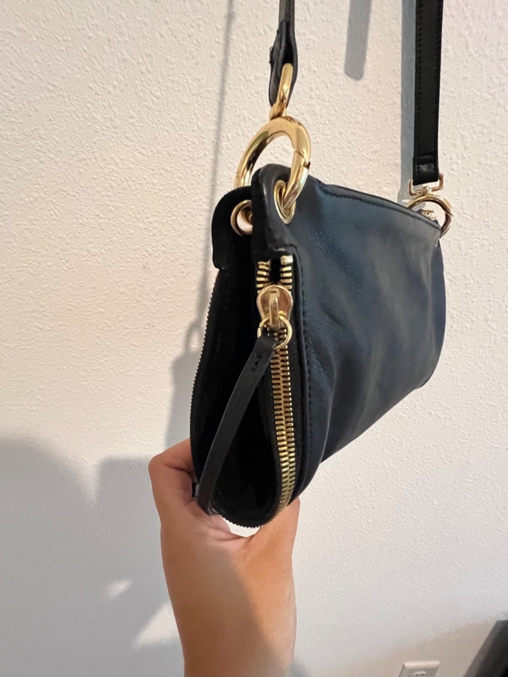 Margot Black Leather & Suede Convertible Multi-Way Crossbody Bag - Picture 16 of 16